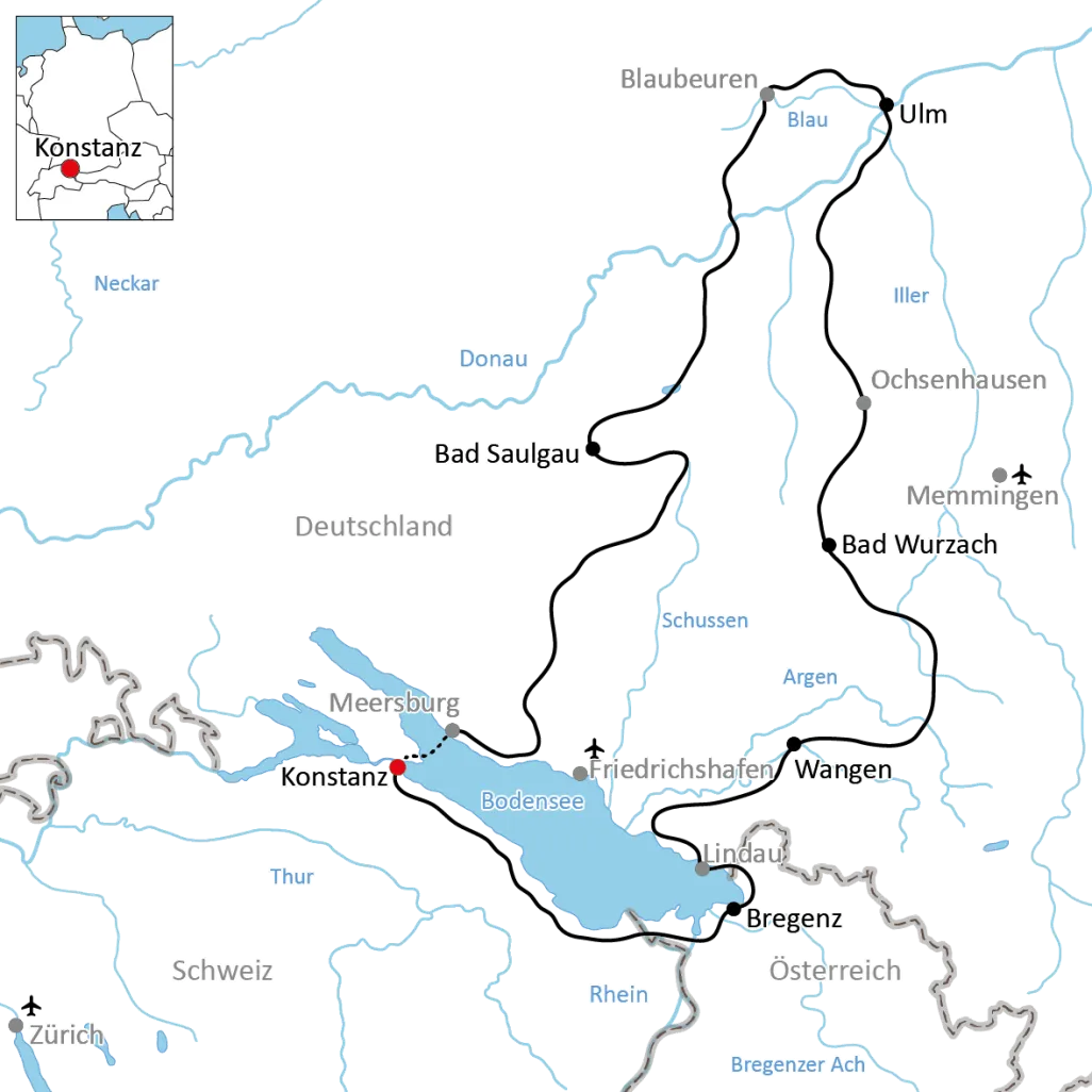 Het Donau-Bodenmeer fietspad