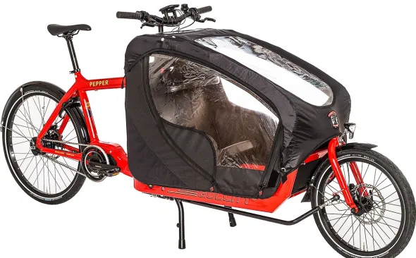 E-cargo fiets met twee kinderzitjes