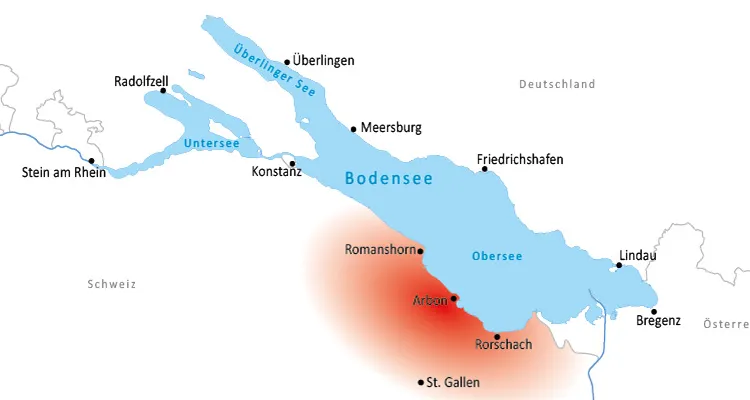 Overnachtingen langs de Bodensee-fietsroute in de regio Rorschach