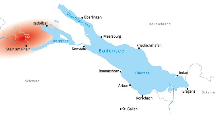 Overnachtingen langs de Bodensee-fietsroute in de regio Untersee